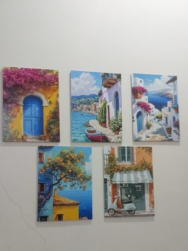 Set of 5 Italian Mediterranean Vintage Home–Themed Wall Art Wooden Frames photo review