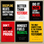 Set of 6 Insane Motivational Wall Arts Solid Colors Designs Simple & effective decors – BetterWalls